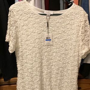 Calvin Klein, short sleeve, lined, stretchy top